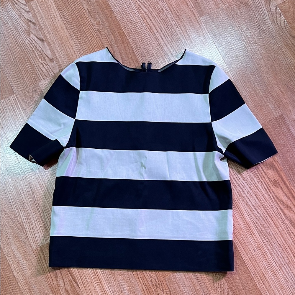 Lanvin Black and White Striped Blouse Size 34